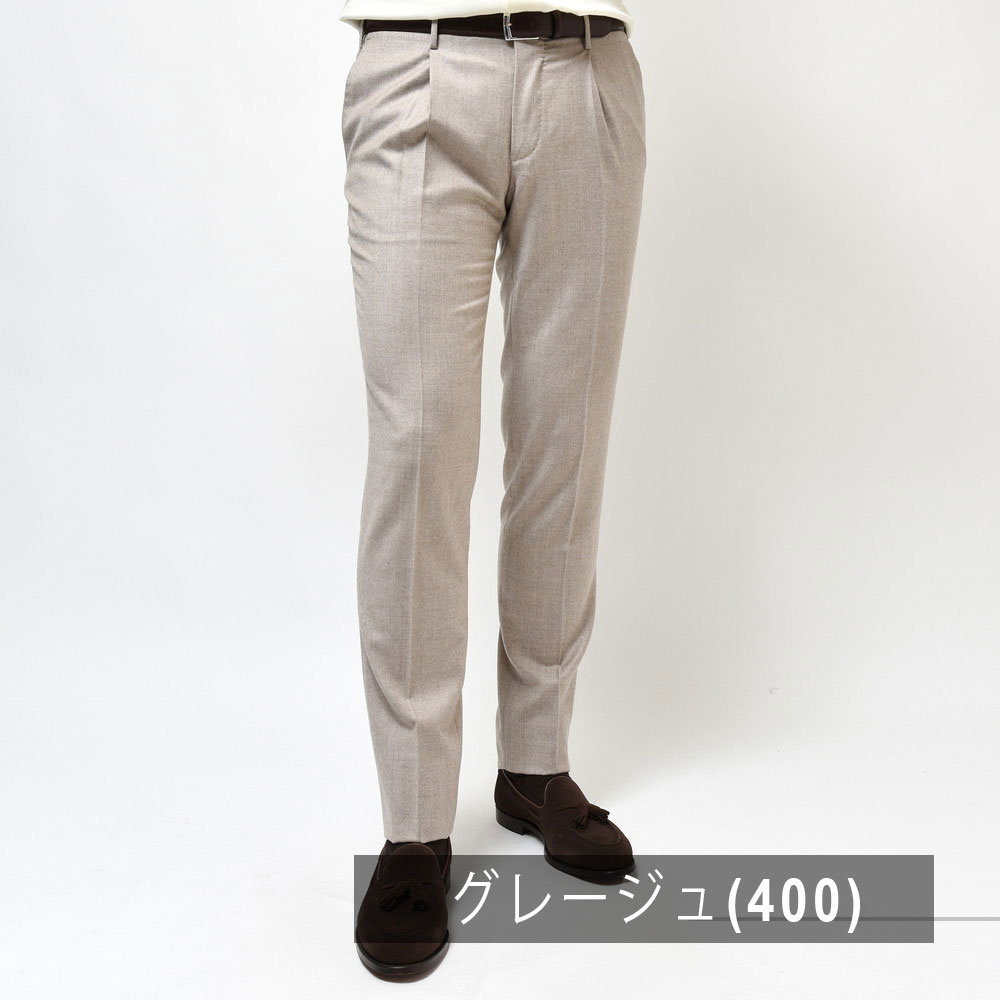 インコテックス ライトグレー カーゴスラックス ウール SUPER 100'S