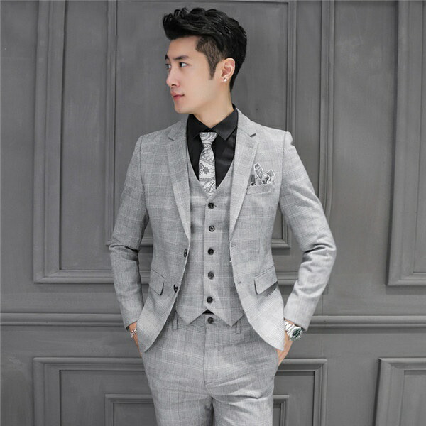 楽天市場】チェック柄 スーツ ビジネス シングル メンズスーツ 紳士服