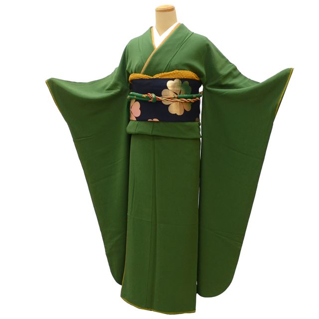 20%OFF☆P10倍／リサイクル着物 振袖 フルセット 袋帯 長襦袢 正絹 裄