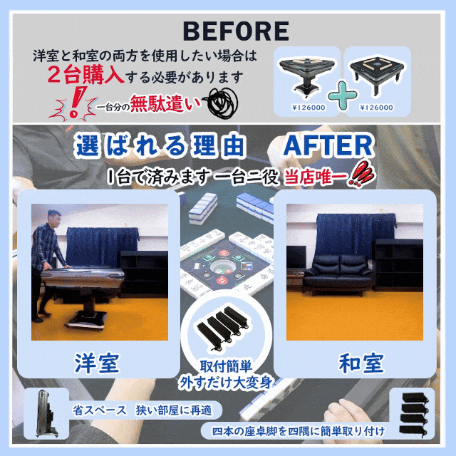 楽天市場】全自動麻雀卓 点数表示 3年保証 座卓立卓兼用 赤牌点棒焼鳥