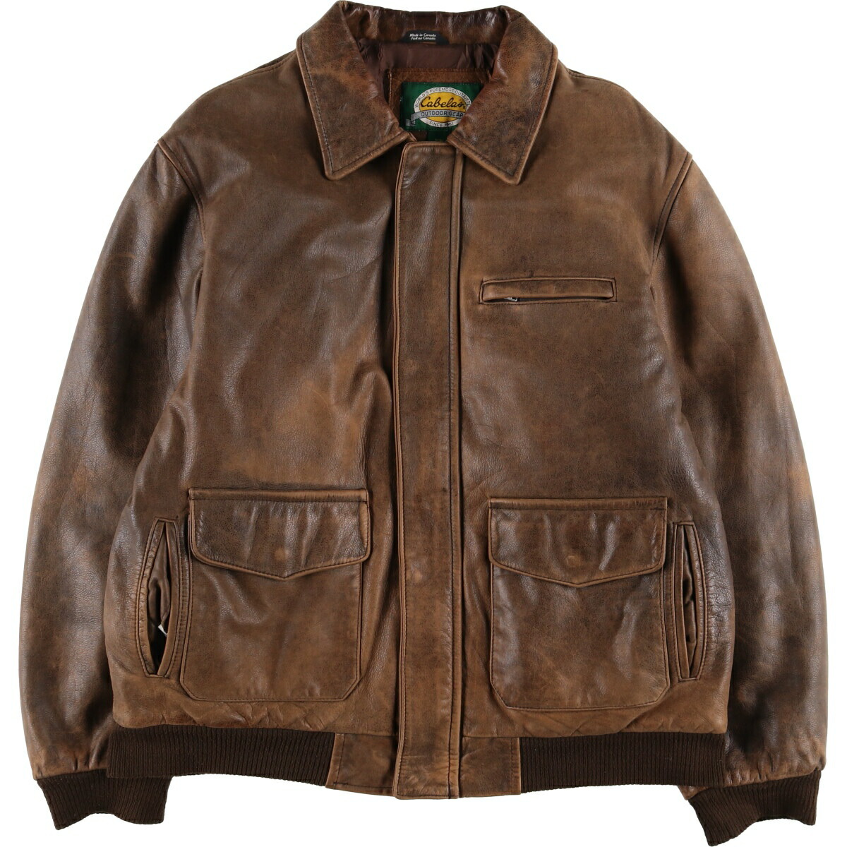 古着 90～00年代 カベラス Cabelas レザーフライトジャケット カナダ製