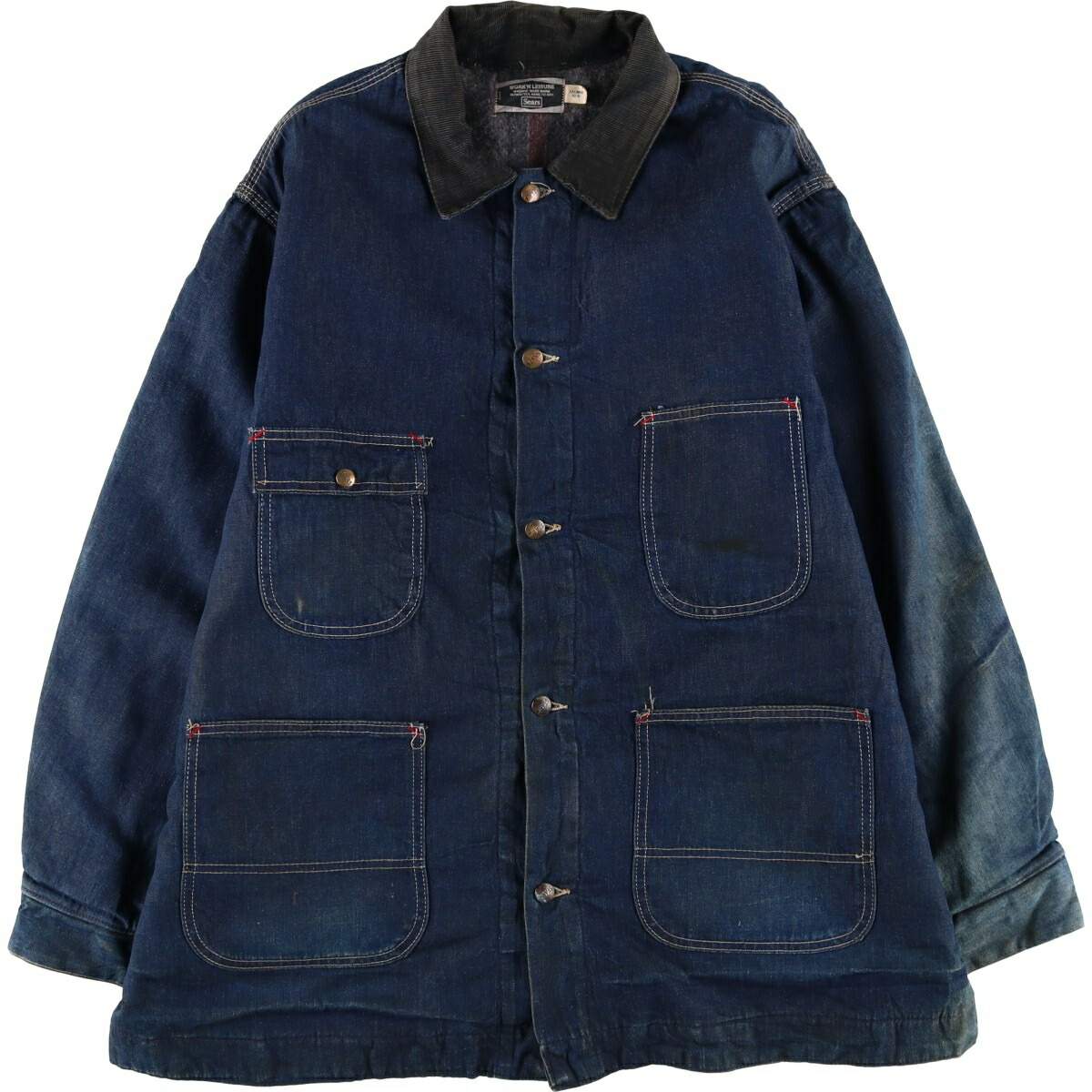 古着 70年代 シアーズ Sears WORKN LEISURE バットダイ デニム