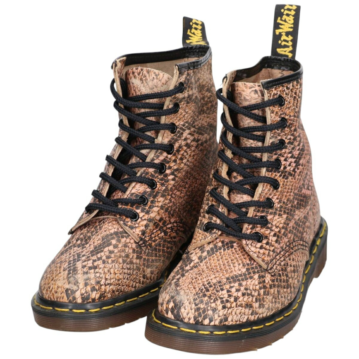 古着 ドクターマーチン Dr.Martens 蛇柄 パイソン柄 8ホールブーツ