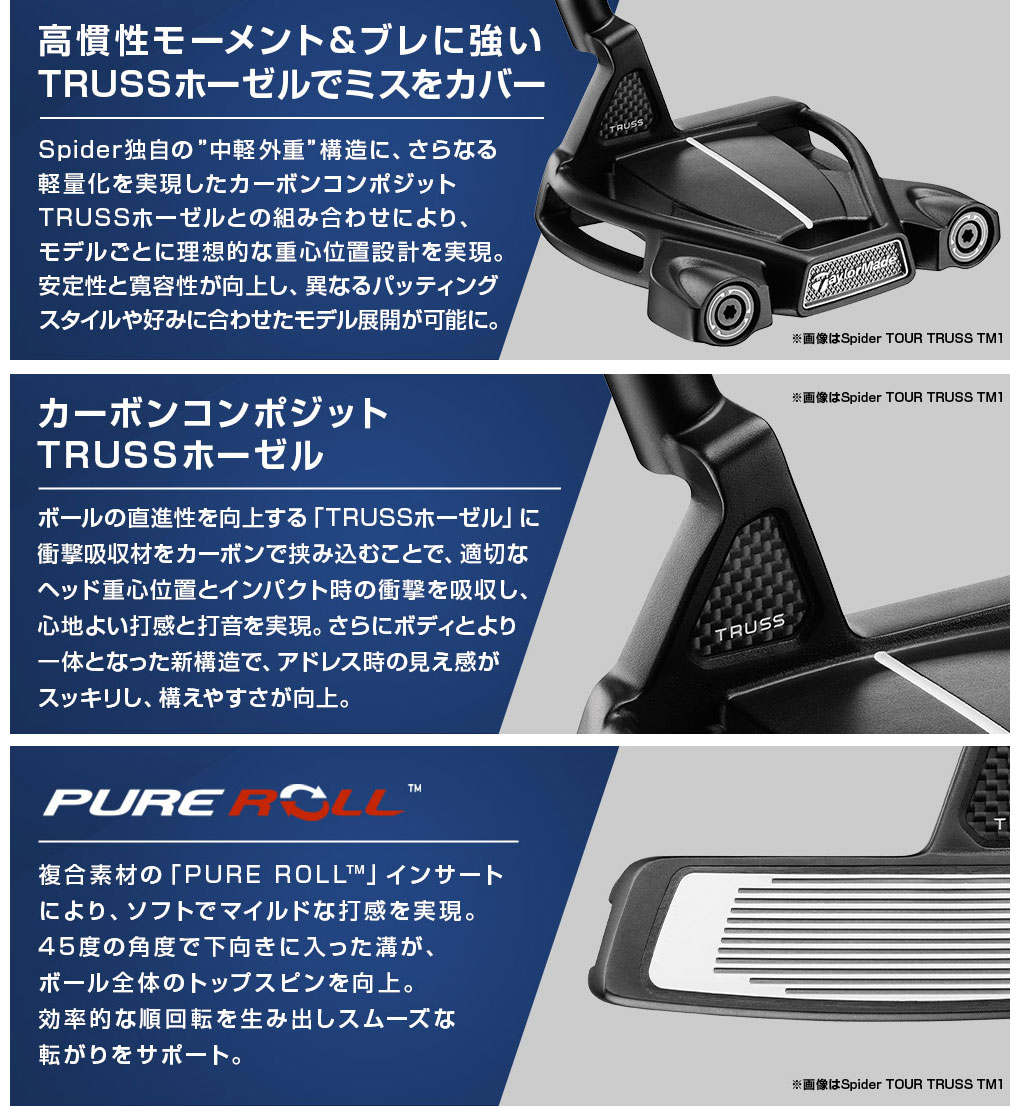 楽天市場】テーラーメイド Spider TOUR X TRUSS TM2 パター トラス