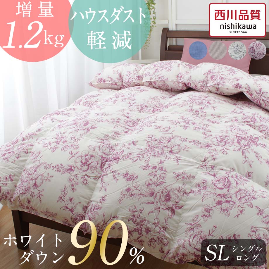 ヒ*ん様 【O-2122】西川産業 羽毛掛け布団 シベリアンダウン90% 楽天