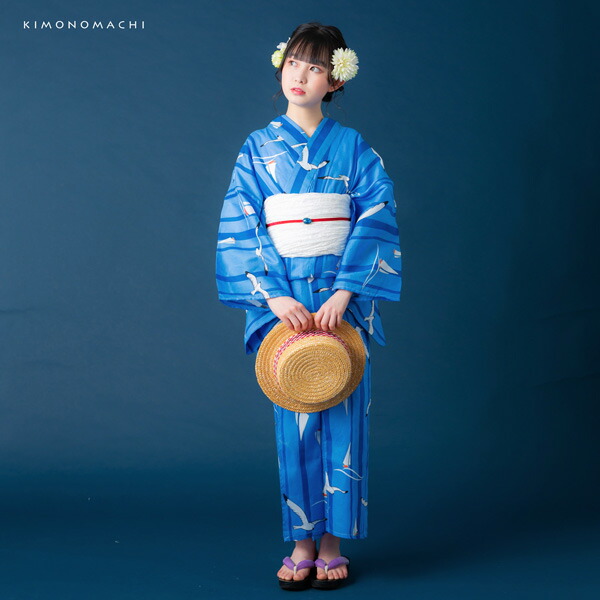 Prices down2】浴衣 レディース 浴衣と帯の2点セット 「浴衣 ブルー