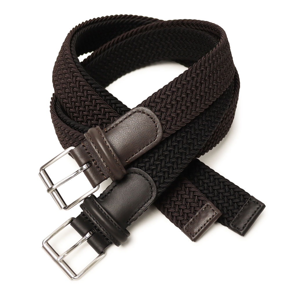 アンダーソンズ / Anderson's / ゴム メッシュ ベルト 【ブラウン