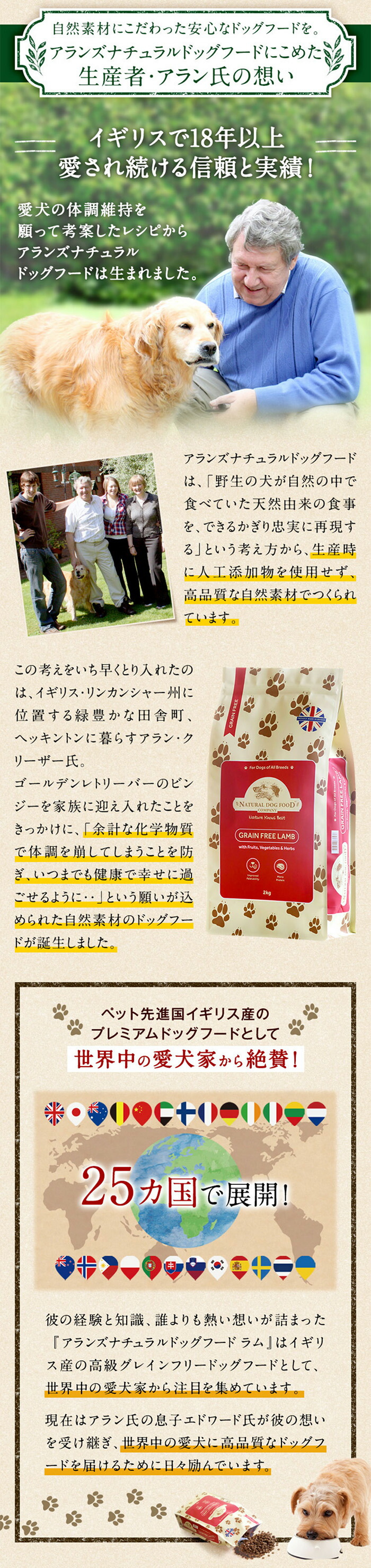 楽天市場】【公式】アランズ ナチュラルドッグフード ラム (2kg) 全犬