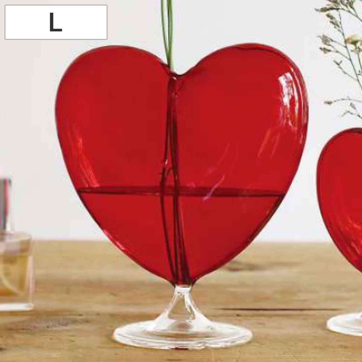 楽天市場】花瓶 ガラスハートフラワーベース L （ 花ビン 花びん 花器
