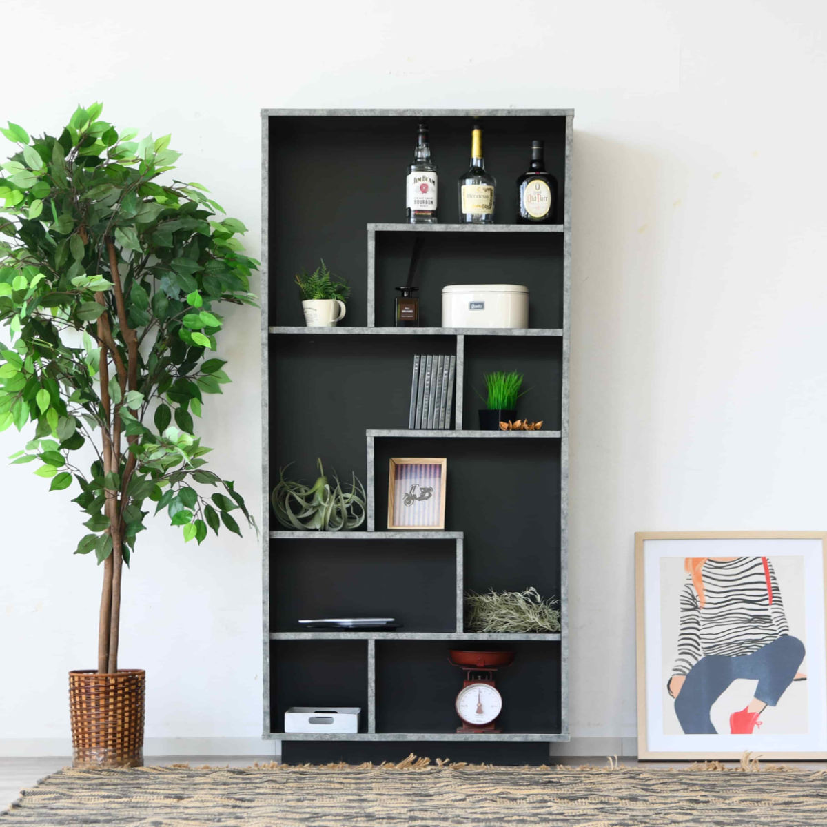 楽天市場】ディスプレイラック 石目調 アシンメトリー 日本製 幅78cm