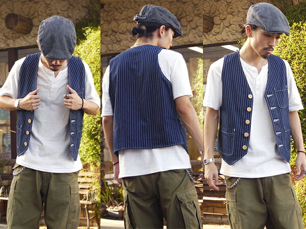 Pherrow's フェローズ PV1-W ウォバッシュ ベスト ストライプ - 京都の