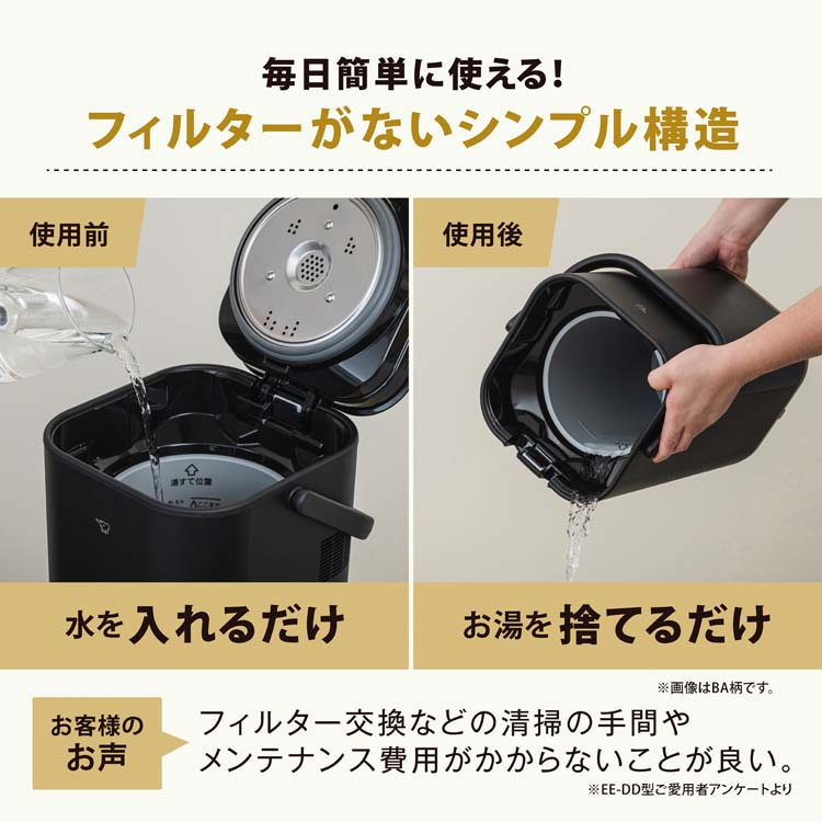 楽天市場】象印 STAN. スチーム加湿器 4L ブラック EE-FA50-BA(1台