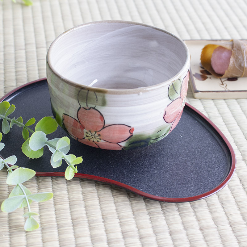 楽天市場】【アウトレット】【訳あり】土物 手描き 赤色 桜花 抹茶碗