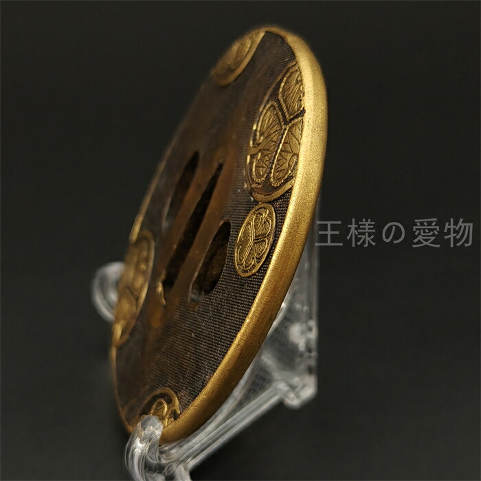 楽天市場】日本刀装具 刀鍔 家紋図 三つ葉葵 銅地 金工 細工 鍔 つば