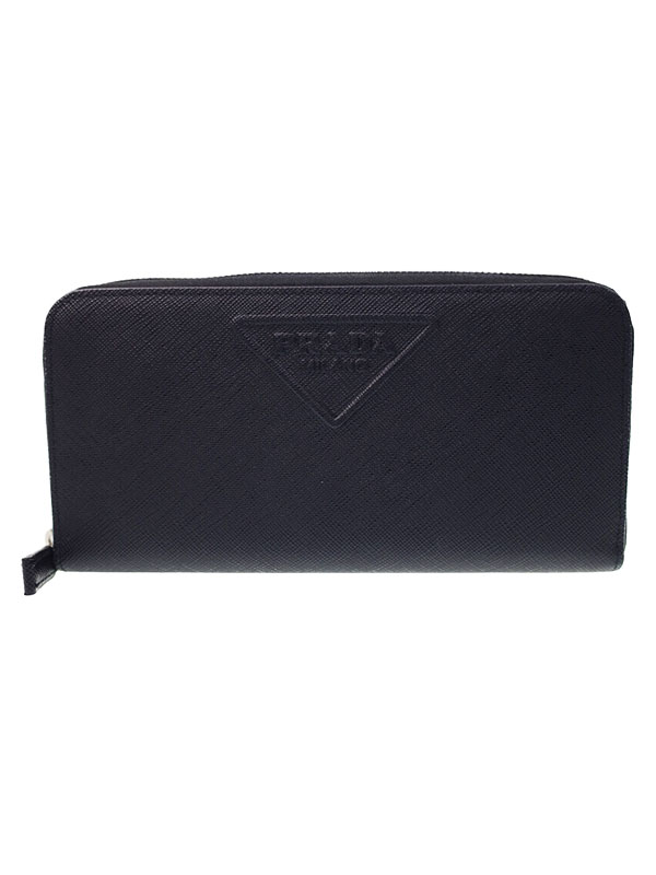 PRADA】プラダ『サフィアーノ エンボスレザー ジップアラウンド長財布