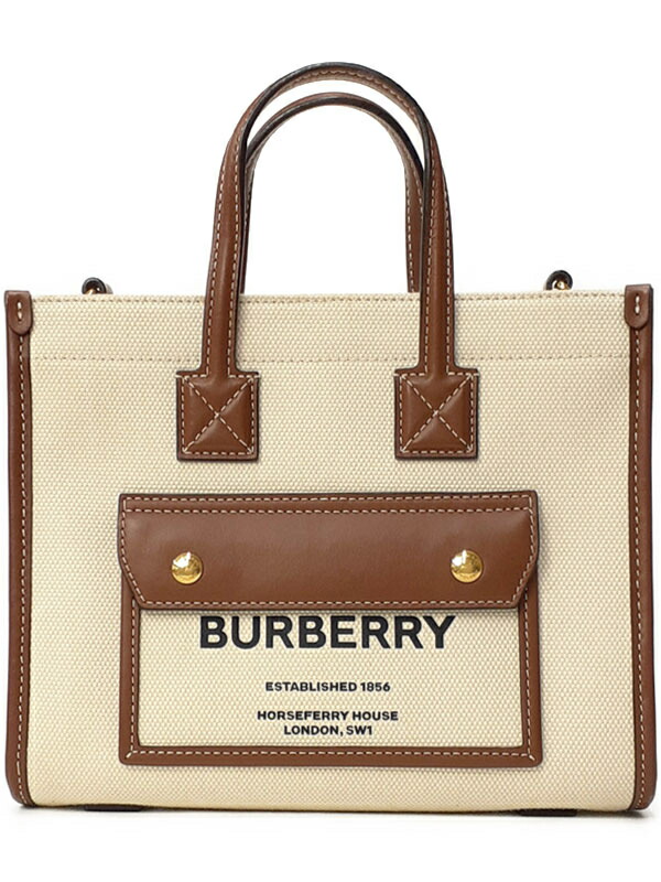 BURBERRY】バーバリー『ミニ ツートン キャンバス＆レザー