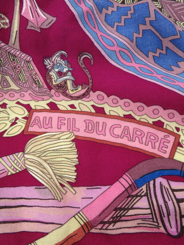 HERMES】【AU FIL DU CARRE】【カシミヤ×シルク】【フランス製