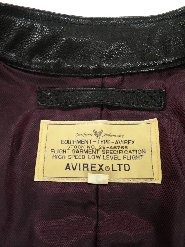 AVIREX】アヴィレックス『ワッペン ゴートスキン シングルライダース