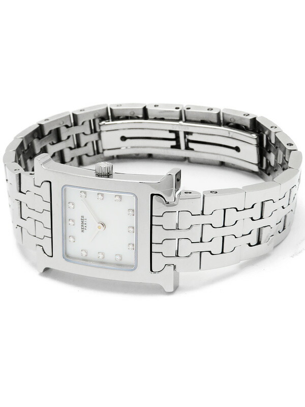HERMES】エルメス『Hウォッチ 12Pダイヤ』HH1.210 レディース クォーツ