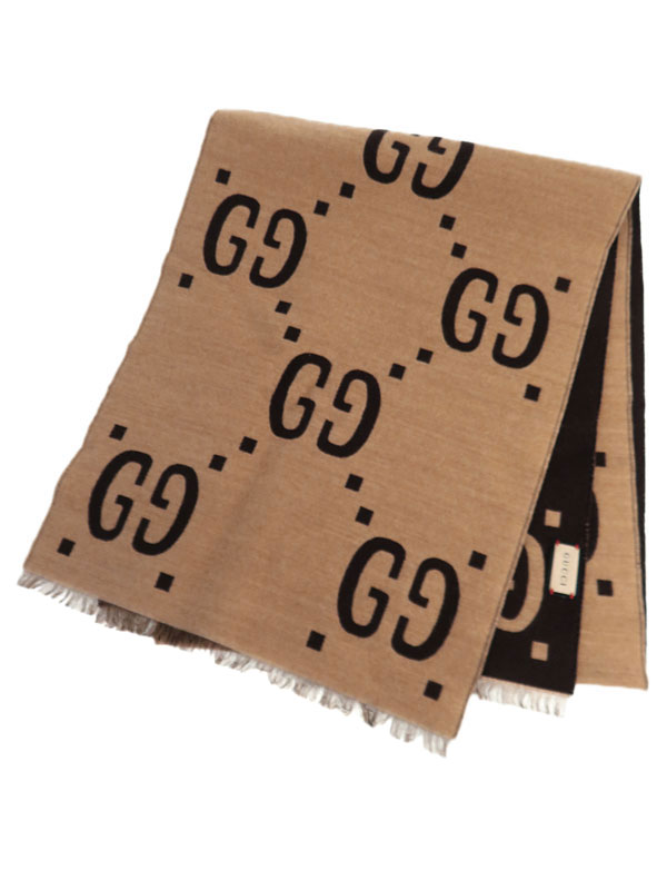 GUCCI】グッチ『GGジャカード ウールシルク スカーフ』495592 4G350
