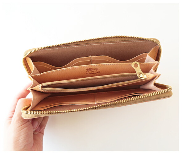 IL BISONTE イルビゾンテ ジップアラウンドロングウォレット プレイド