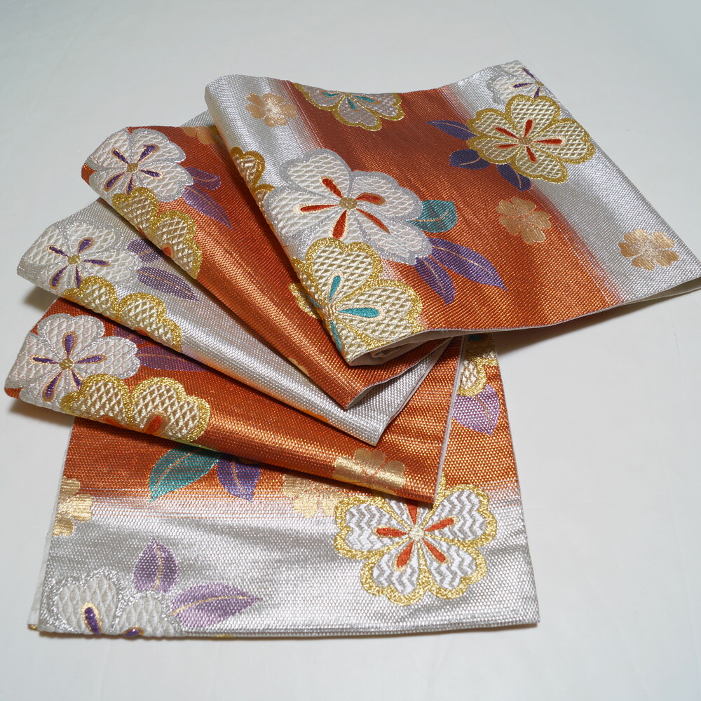 楽天市場】袋帯 段ぼかしに桜花模様 六通柄 金糸 銀糸 振袖向き 帯