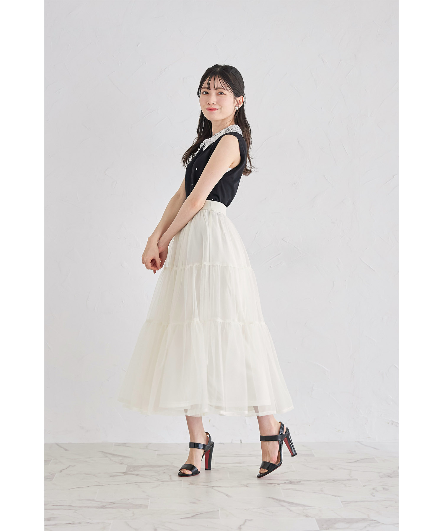 ティアードチュールスカート