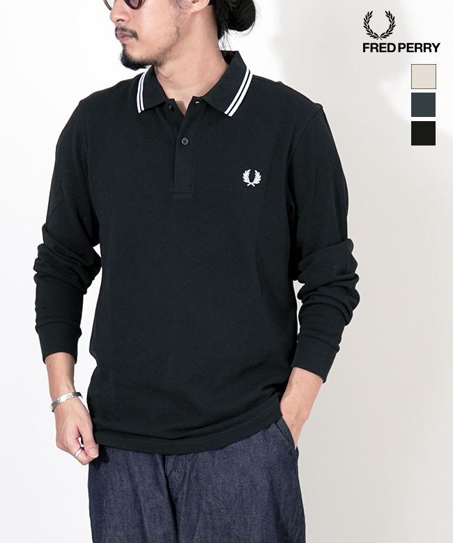 M3636]FRED PERRY(フレッドペリー) LS TWIN TIPPED SHIRT ポロシャツ