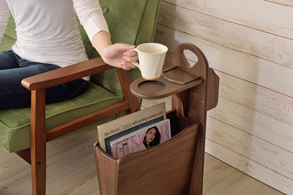 ユアサプライムス.com｜サイドテーブル マガジンラック ウォールナット