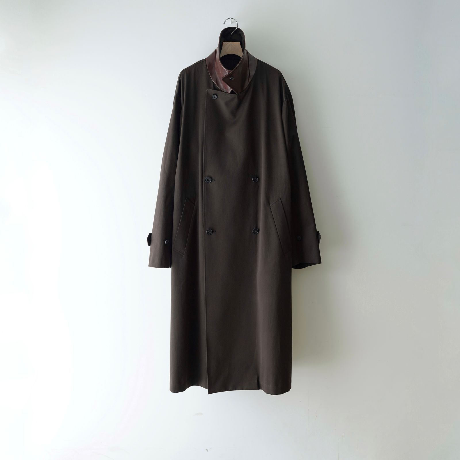 ssstein - 【残りわずか】Cotton Satin Oversized Double Breasted