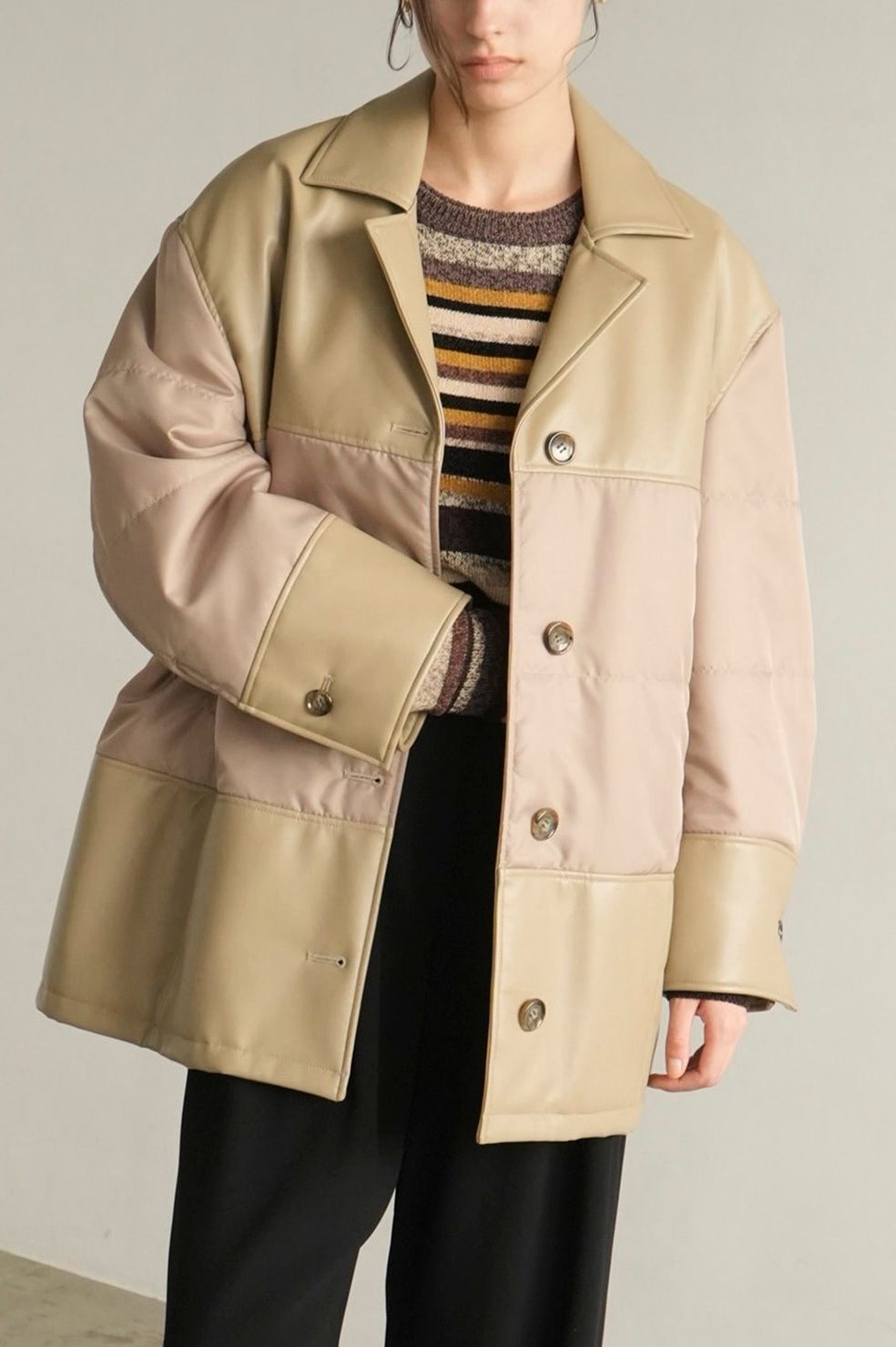 CLANE - ヴィーガンレザー オーバーサイズ ジャケット - LEATHER