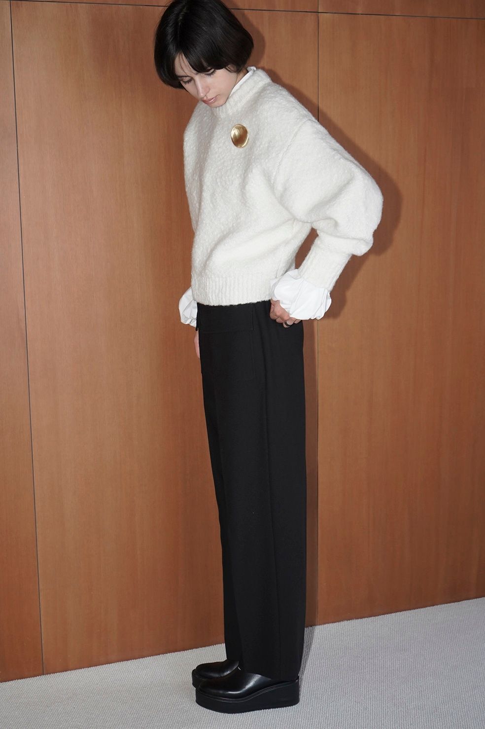 CLANE - ブローチ セット ソフトスラブ ニットトップス - BROOCH SET