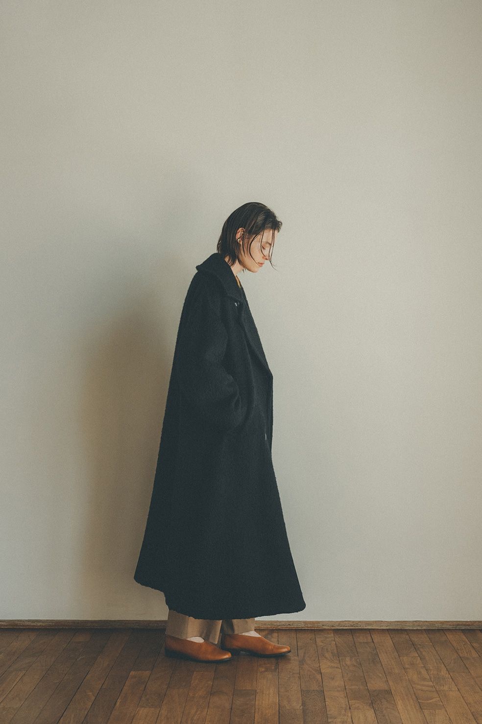 CLANE - ミックスシャギーレディコート - MIX SHAGGY LADY COAT BLACK