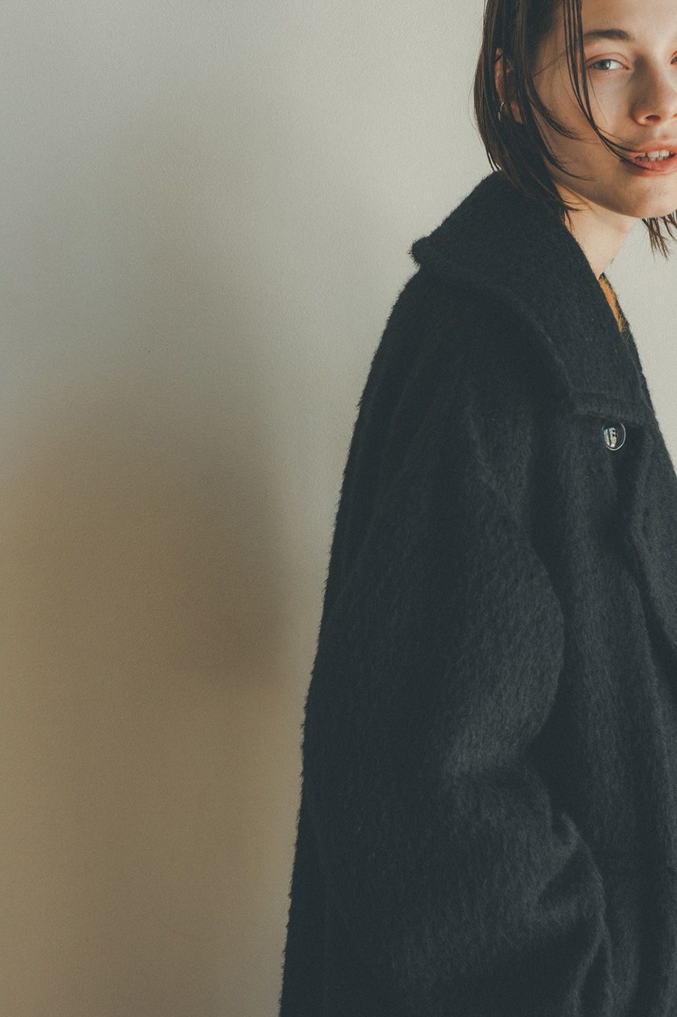 CLANE - ミックスシャギーレディコート - MIX SHAGGY LADY COAT BLACK