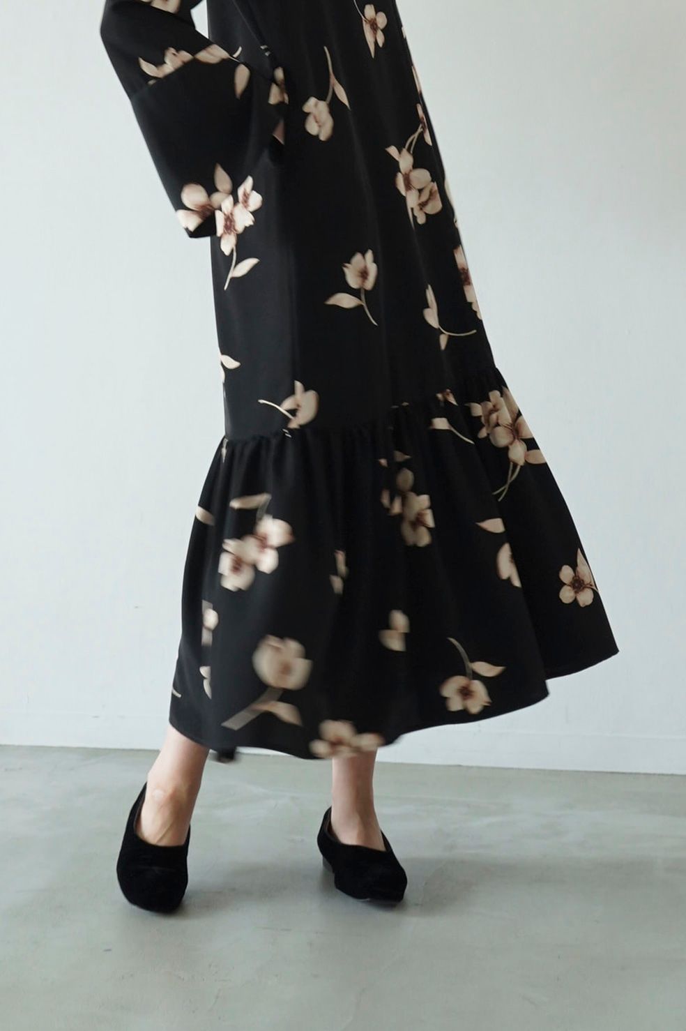 CLANE - フラワーロングワンピース - W FACE GATHER SWITCH ONEPIECE