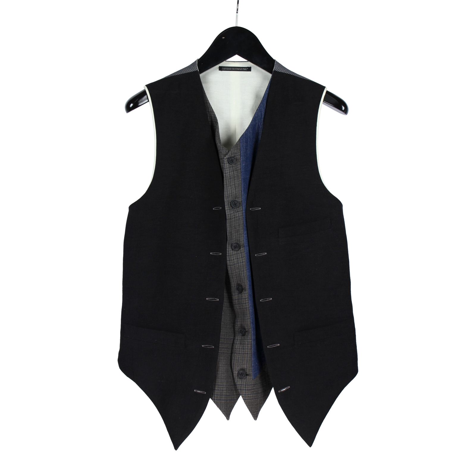 yohji yamamoto - pour homme | 身頃二重切り替えベスト (メンズ