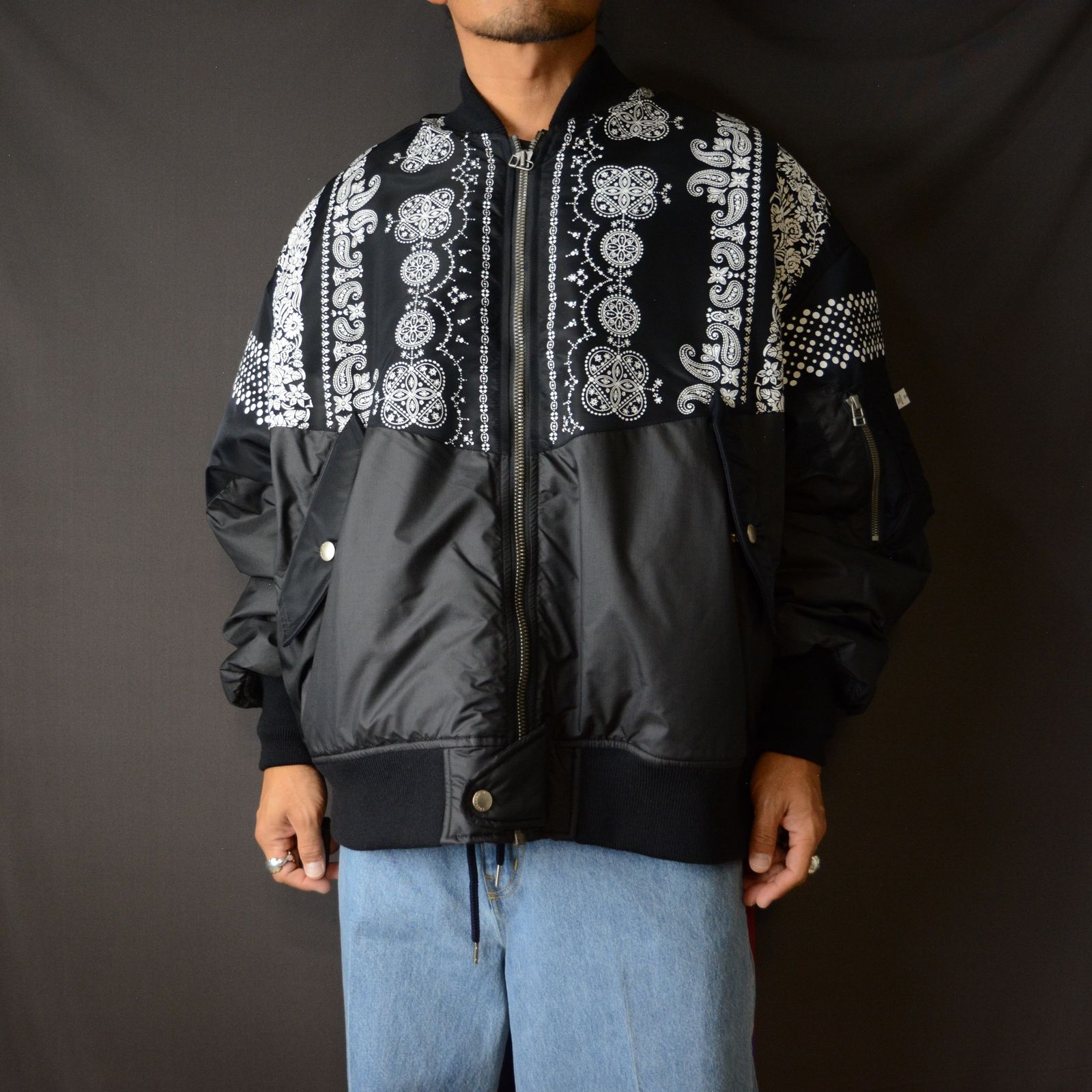 FACETASM - ORIGINAL BANDANA PRINT MA-1 （BLACK） / バンダナ柄