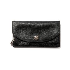 CALEE - SILVER STAR CONCHO LEATHER LONG WALLET (BLACK) / シルバー