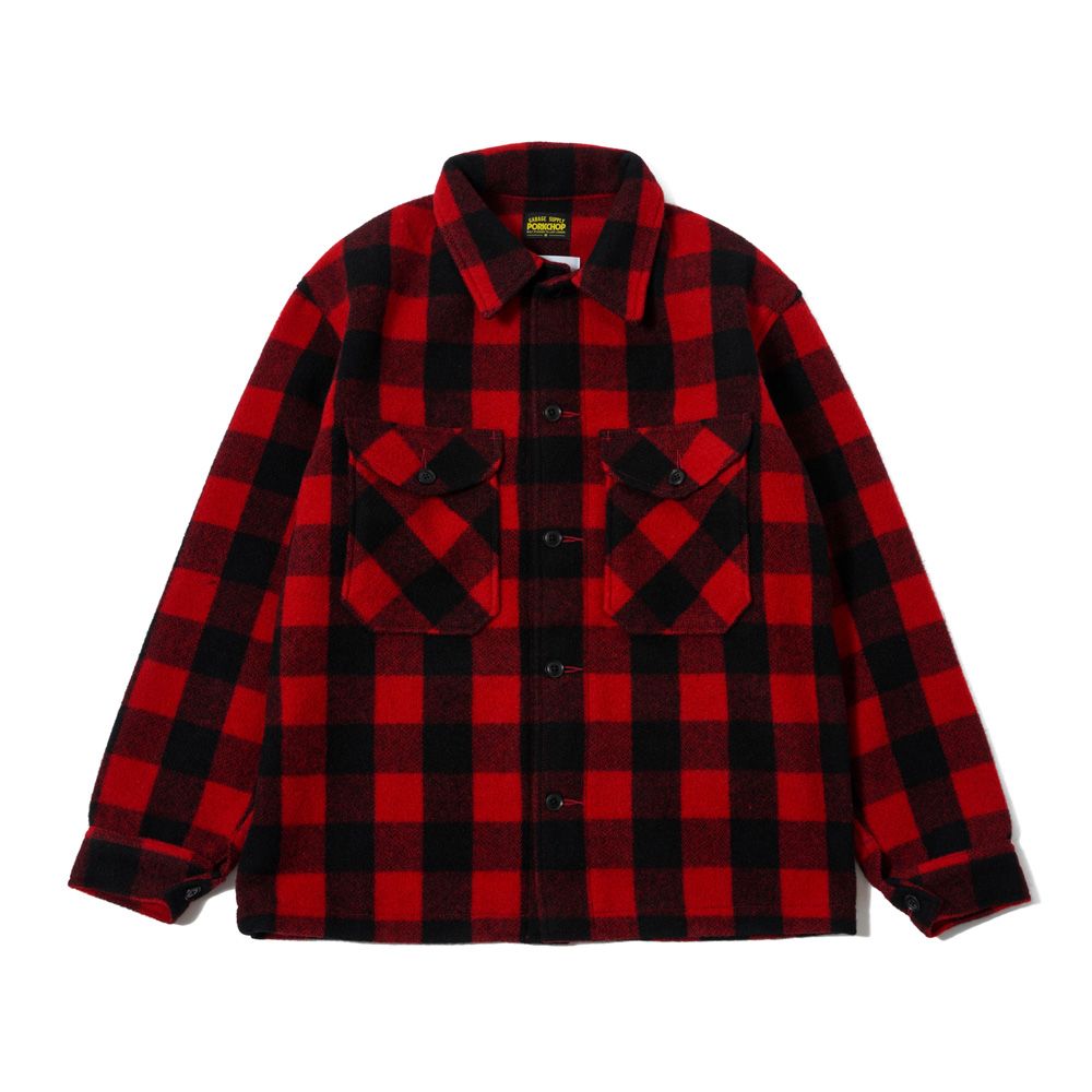 MASSES - × PORKCHOP / WOOL JACKET P - Blue × Black / バッファロー