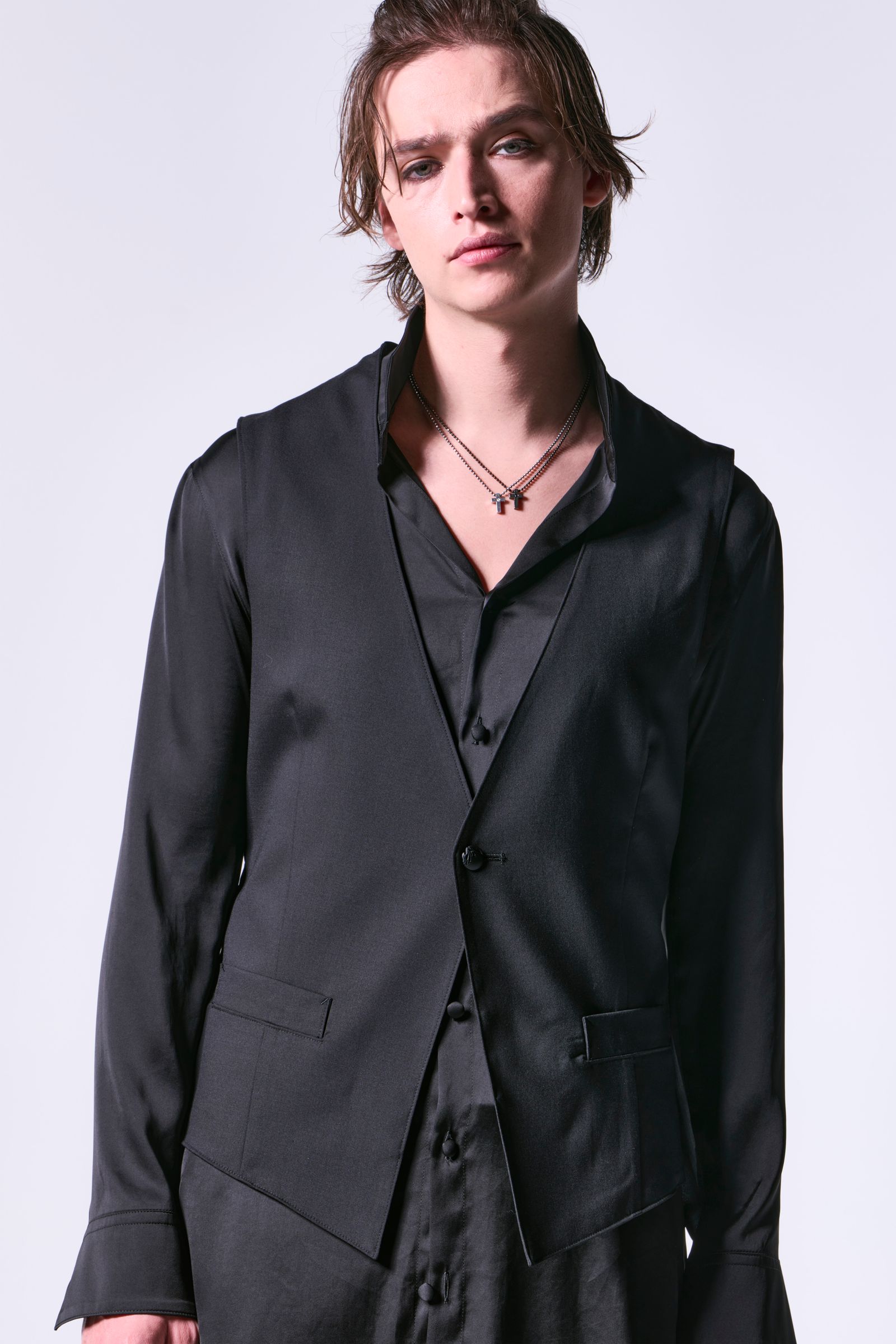 kiryuyrik kiryuyrik カーディガン 十字架メッシュ バタフライプリント