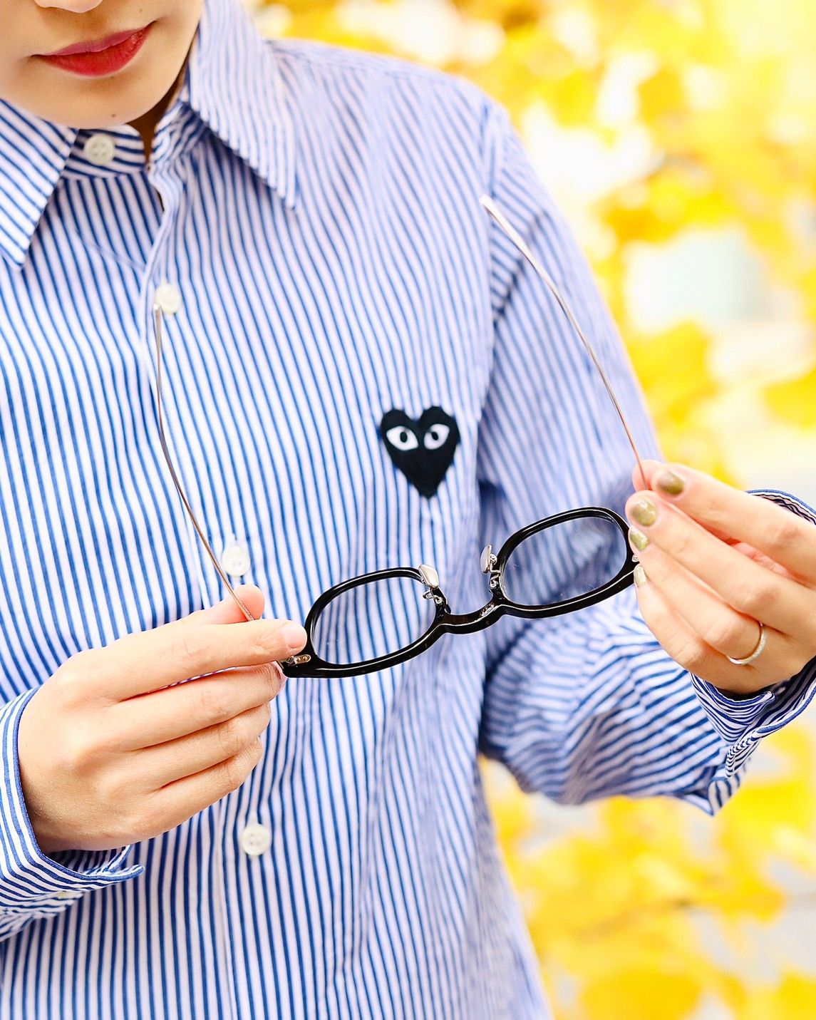 PLAY COMME des GARCONS レディース ストライプシャツstyle.2023.12.5