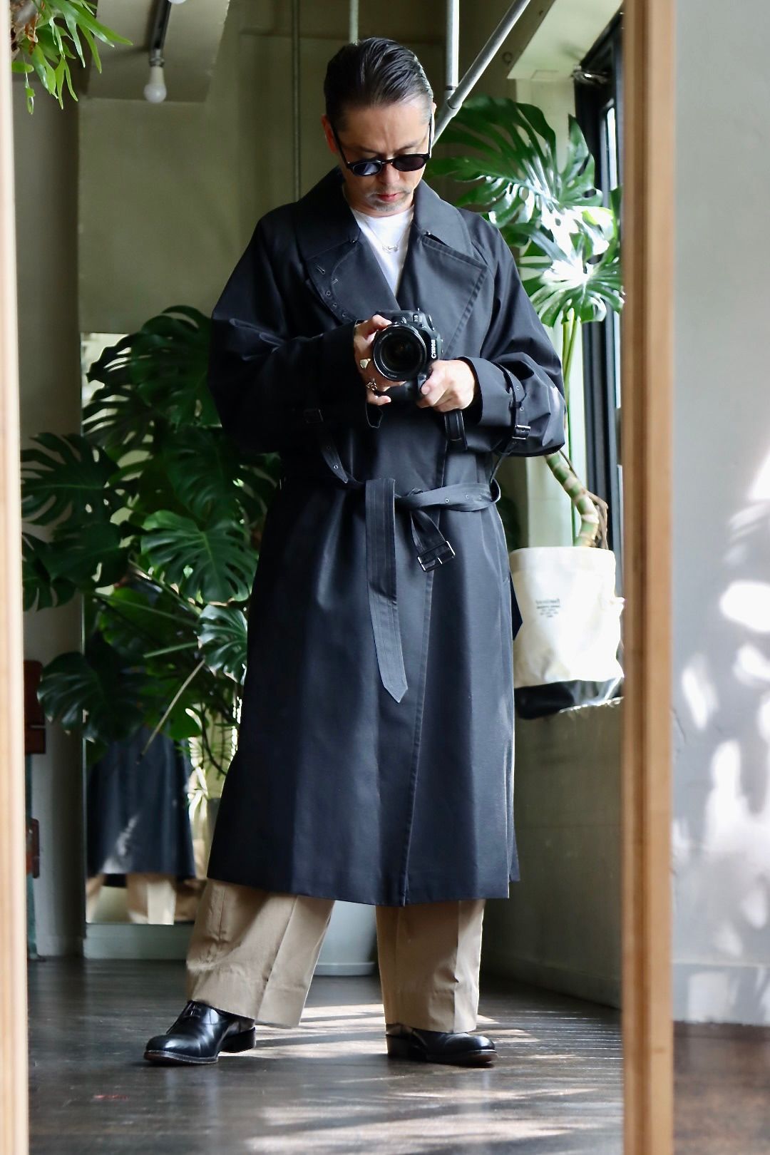 blurhms Gabardine Double Belt Trench Coatスタイル.2022.7.24