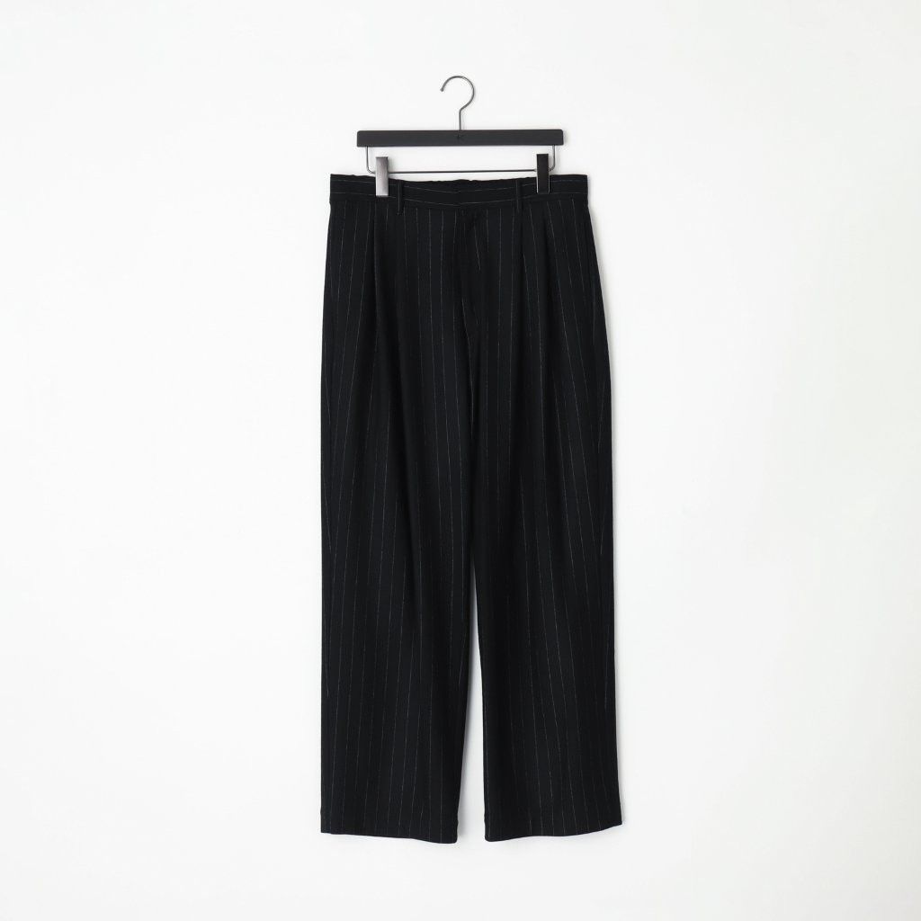 KANEMASA PHIL. - 36G Wool Stripe Trouser（BLACK） | niki