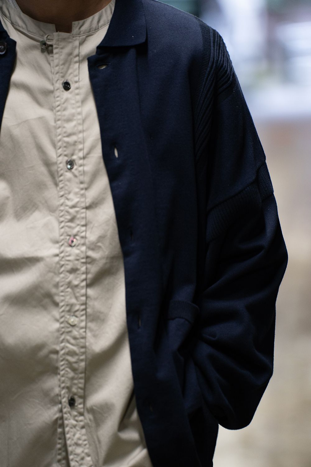 YASHIKI - 【ラスト1点】【25SS】Rakki Collar Cardigan(NAVY) | Salty