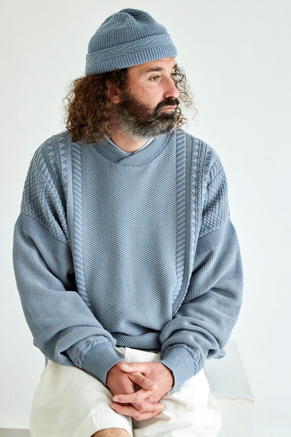 YASHIKI - 【ラスト1点】【22SS】Funaato Knit(PALE BLUE) | Salty