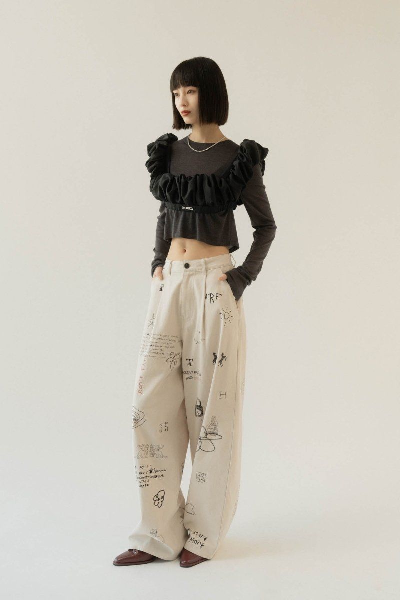 Knuth Marf - high waist tattoo pants(KotokaIzumi collab) / ハイ