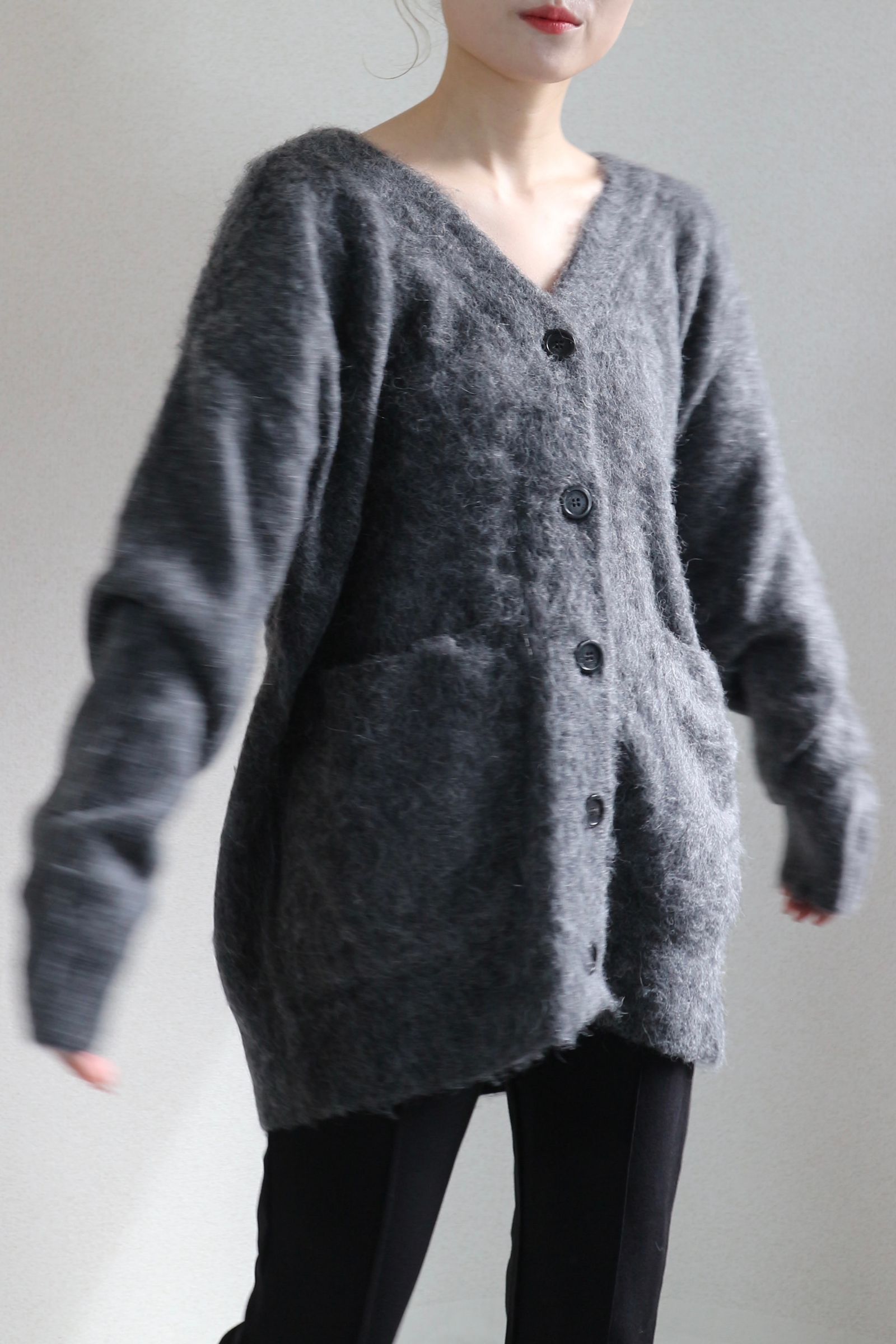 CASA FLINE - ALPACA WOOL STRAIGHT CARDIGAN / アルパカウール
