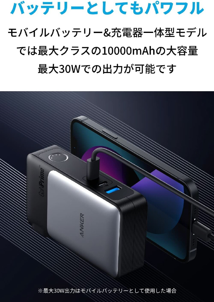 モバイルバッテリー搭載USB急速充電器 733 Power Bank （GaNPrime