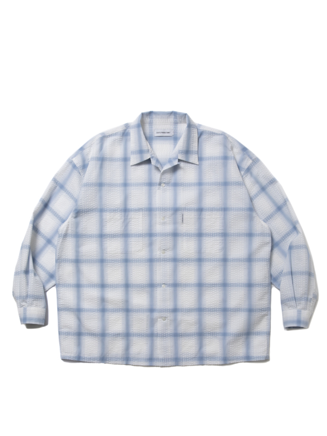 COOTIE 「T/C Sucker Ombre Check L/S Shirt」 オープンカラー オン