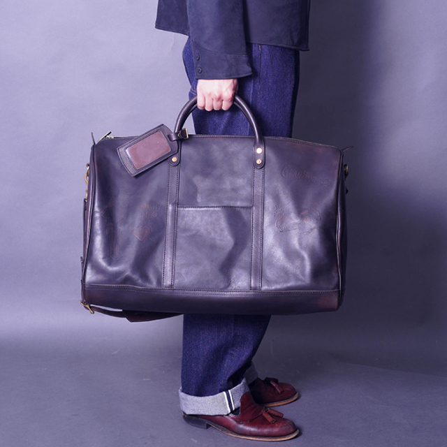 vasco × GLADHAND「LEATHER TRAVEL BOSTON BAG / BLACK」レザー